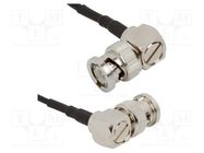 Cable; BNC male,both sides; angled; 0.153m; 50Ω AMPHENOL RF