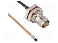 Cable; AMC female,TNC female; angled,straight; 0.25m; 50Ω AMPHENOL RF