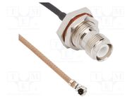 Cable; AMC female,RP-TNC male; angled,straight; 0.15m; 50Ω AMPHENOL RF