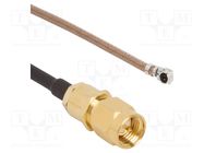 Cable; AMC female,SMA male; angled,straight; 0.1m; 50Ω AMPHENOL RF