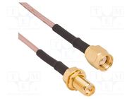 Cable; RP-SMA male,RP-SMA female; straight; 1.219m; 50Ω AMPHENOL RF