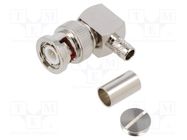 Connector: BNC; plug; male; angled 90°; 50Ω; soldering,crimped AMPHENOL RF