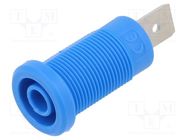 Connector: 4mm banana; socket; 36A; 1kV; blue; nickel plated ELECTRO-PJP