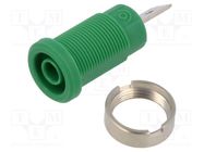 Connector: 4mm banana; socket; 36A; 1kV; green; nickel plated ELECTRO-PJP