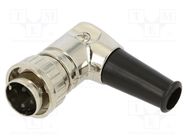 Connector: DIN; plug; male; with strain relief; PIN: 3; angled 90° LUMBERG