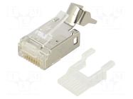 Connector: RJ45; plug; PIN: 8; Cat: 6a; shielded; gold-plated; IDC TELEGÄRTNER