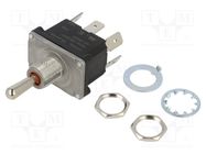 Switch: toggle; Pos: 3; DP3T; ON-OFF-ON; 16A/250VAC; 16A/30VDC; TB CANAL ELECTRONIC