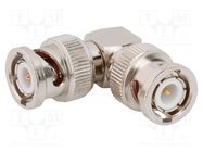 Adapter; BNC male,both sides; Insulation: PTFE; 50Ω; brass; 4GHz AMPHENOL RF