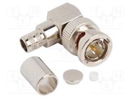 Connector: BNC; plug; male; angled 90°; 75Ω; soldering,crimped AMPHENOL RF