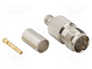 Connector: TNC; plug; female; straight; 75Ω; crimped; for cable AMPHENOL RF