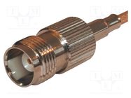 Connector: TNC; plug; female; straight; 50Ω; crimped; for cable; POM AMPHENOL RF