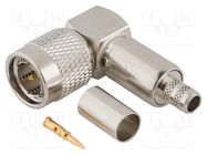 Connector: TNC; plug; male; angled 90°; 75Ω; crimped; for cable; POM AMPHENOL RF