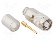 Connector: RP-TNC; plug; reverse,female; straight; 50Ω; crimped AMPHENOL RF