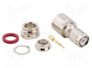 Connector: TNC; plug; male; straight; 50Ω; soldering,clamp; PTFE AMPHENOL RF