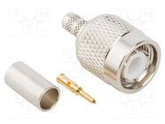 Connector: TNC; plug; male; straight; 50Ω; crimped; for cable; POM AMPHENOL RF