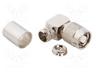 Connector: RP-TNC; plug; reverse,female; angled 90°; 50Ω; PTFE AMPHENOL RF