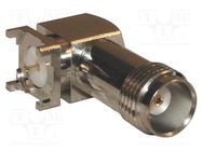 Connector: TNC; plug; female; angled 90°; 50Ω; THT; for cable; PTFE AMPHENOL RF