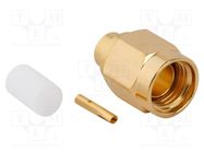 Connector: RP-SMA; plug; reverse,female; straight; 50Ω; soldering AMPHENOL RF