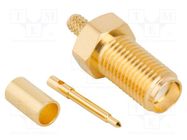 Connector: RP-SMA; plug; male,reverse; straight; 50Ω; for cable AMPHENOL RF