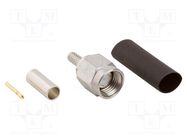 Connector: SMA; plug; male; straight; 50Ω; soldering,crimped; PTFE AMPHENOL RF