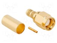 Connector: RP-SMA; plug; reverse,female; straight; 50Ω; for cable AMPHENOL RF