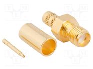 Connector: RP-SMA; plug; male,reverse; straight; 50Ω; for cable AMPHENOL RF