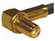 Connector: SMA; socket; female; angled 90°; 50Ω; soldering,crimped AMPHENOL RF