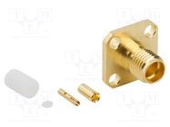 Connector: SMA; socket; female; straight; 50Ω; soldering; PTFE AMPHENOL RF