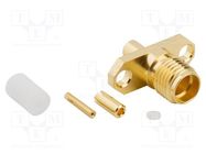 Connector: SMA; socket; female; straight; 50Ω; soldering; PTFE AMPHENOL RF