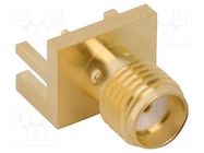 Connector: SMA; plug; female; straight; 50Ω; SMT; for cable; PTFE AMPHENOL RF