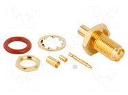 Connector: RP-SMA; socket; male,reverse; straight; 50Ω; PTFE; brass AMPHENOL RF