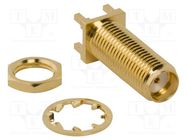 Connector: SMA; socket; female; straight; 50Ω; THT; PTFE; Mat: brass AMPHENOL RF