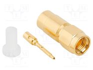 Connector: SMA; plug; male; straight; 50Ω; soldering; for cable AMPHENOL RF