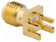 Connector: SMA; plug; female; straight; 50Ω; SMT; for cable; PTFE AMPHENOL RF