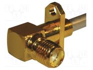 Connector: SMA; socket; female; angled 90°; 50Ω; soldering; PTFE AMPHENOL RF