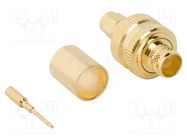 Connector: SMA; plug; male; straight; 50Ω; soldering,crimped; PTFE AMPHENOL RF