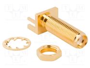 Connector: SMA; socket; female; straight; 50Ω; SMT; PTFE; Mat: brass AMPHENOL RF