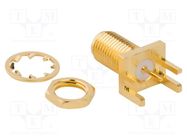 Connector: SMA; socket; female; straight; 50Ω; SMT; PTFE; Mat: brass AMPHENOL RF