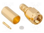 Connector: SMA; plug; male; straight; 50Ω; soldering,crimped; PTFE AMPHENOL RF