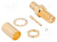 Connector: SMA; socket; female; straight; 50Ω; soldering,crimped AMPHENOL RF