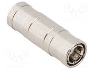 Adapter; SMB male,both sides; Insulation: PTFE; 50Ω; brass; 4GHz AMPHENOL RF