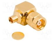 Connector: SMC; plug; female; angled 90°; 50Ω; soldering; for cable AMPHENOL RF