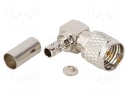 Connector: UHF mini; plug; male; angled 90°; soldering,crimped AMPHENOL RF