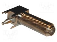 Connector: F; plug; female; angled 90°; 75Ω; THT; for cable; 2GHz AMPHENOL RF