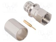 Connector: F; plug; male; straight; 75Ω; Belden 89292,RG11; crimped AMPHENOL RF