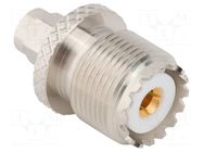 Adapter; SMA male,UHF female; Insulation: PTFE; 50Ω; brass; 2.5GHz AMPHENOL RF