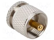Adapter; SMA female,UHF male; Insulation: PTFE; 50Ω; brass; 2.5GHz AMPHENOL RF