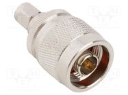 Adapter; N male,RP-SMA male; Insulation: PTFE; 50Ω; Mat: brass AMPHENOL RF