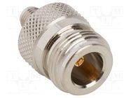 Adapter; N female,RP-SMA female; Insulation: PTFE; 50Ω; Mat: brass AMPHENOL RF