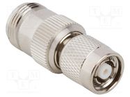 Adapter; N female,RP-TNC male; Insulation: PTFE; 50Ω; Mat: brass AMPHENOL RF